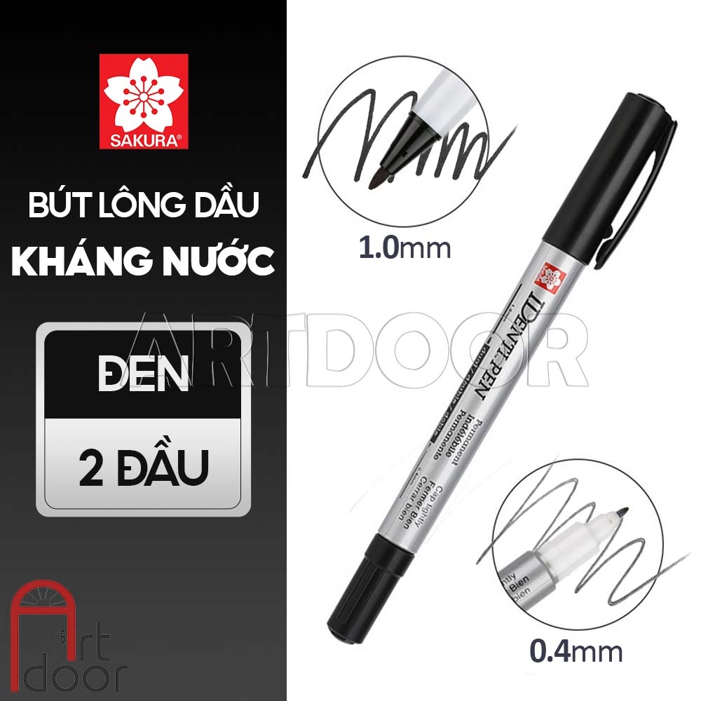 Bút line kháng nước Đen SAKURA Identi lông dầu