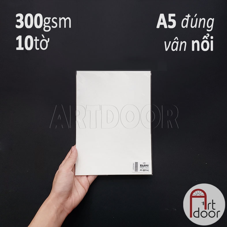 Giấy vẽ màu nước HAPPY dày 300gsm (vân nổi Cold)