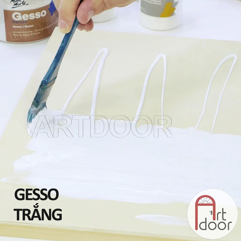 Sơn lót Acrylic MONT MARTE Gesso (chai lớn) giúp bám chắc, bền màu, dễ vẽ trên vải, nhựa, kính, gỗ, đá