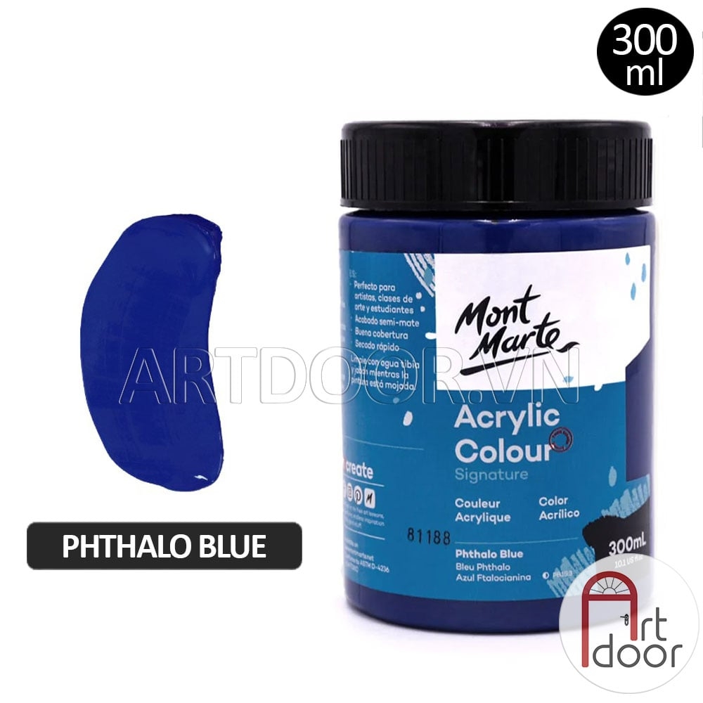 Màu vẽ Acrylic MONT MARTE Hũ (300ml) custom áo, vải, gỗ, kính, tô tượng, đất sét, số hóa