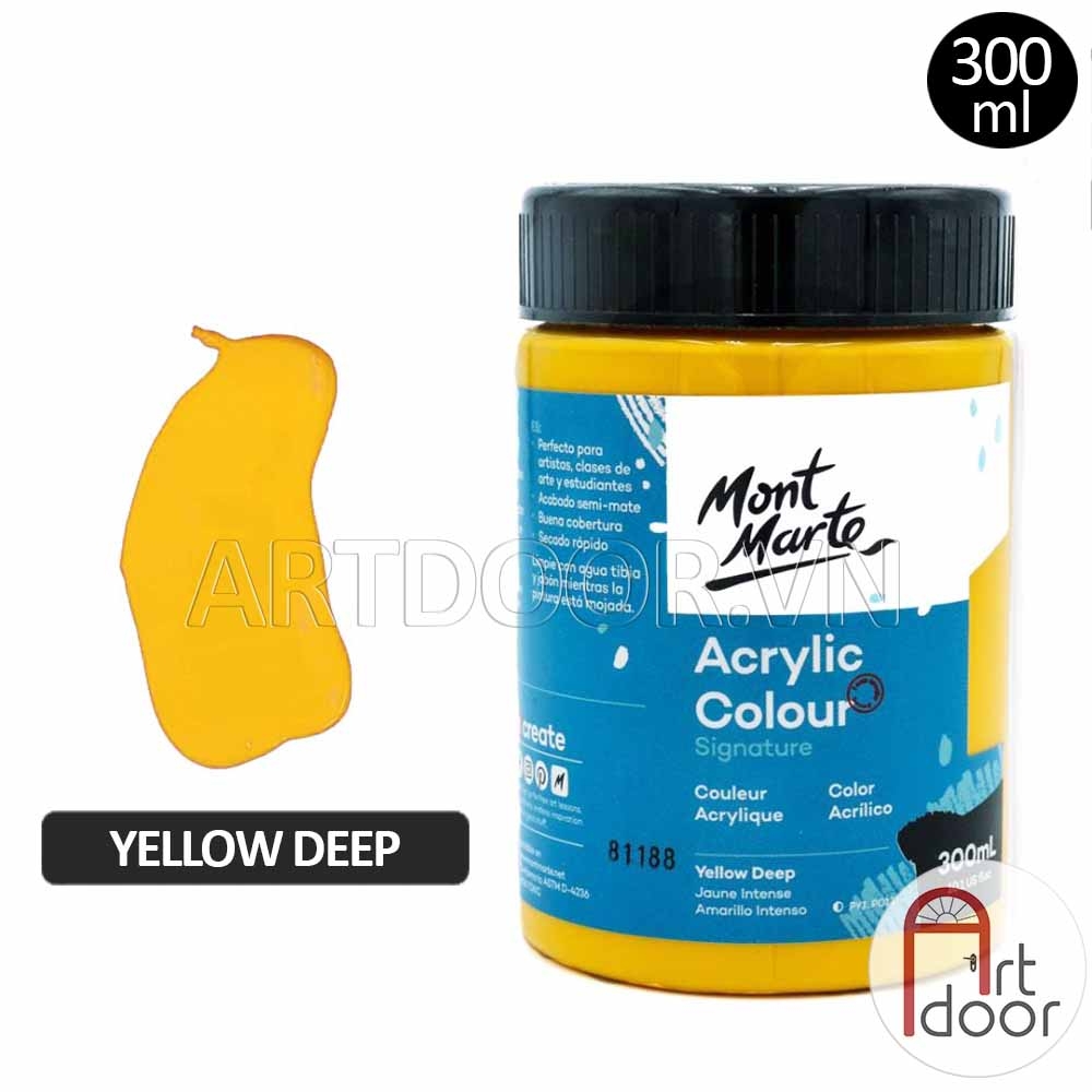 Màu vẽ Acrylic MONT MARTE Hũ (300ml) custom áo, vải, gỗ, kính, tô tượng, đất sét, số hóa