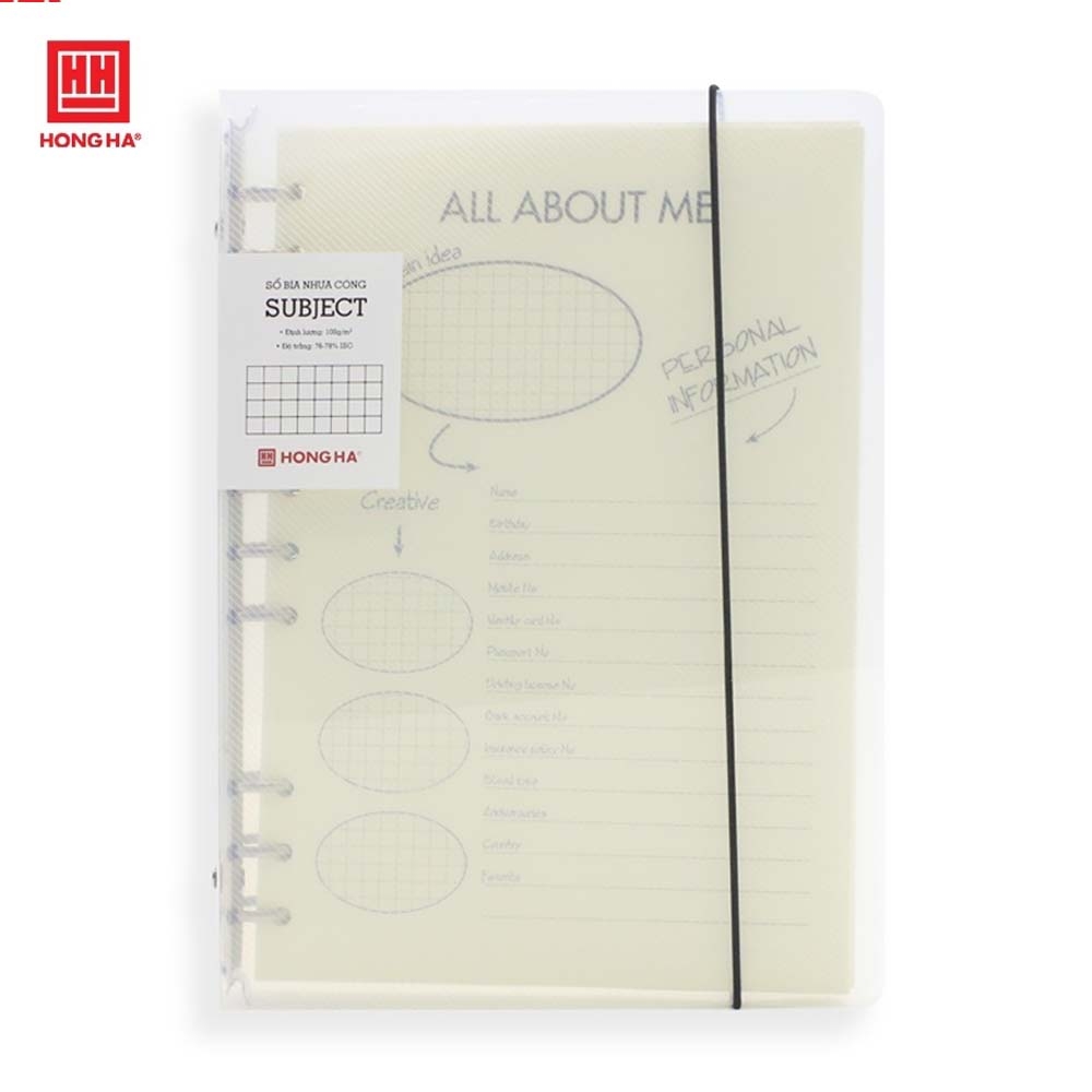 Sổ Caro luyện viết chữ HỒNG HÀ Subject dạng bìa Còng mỏng 100gsm