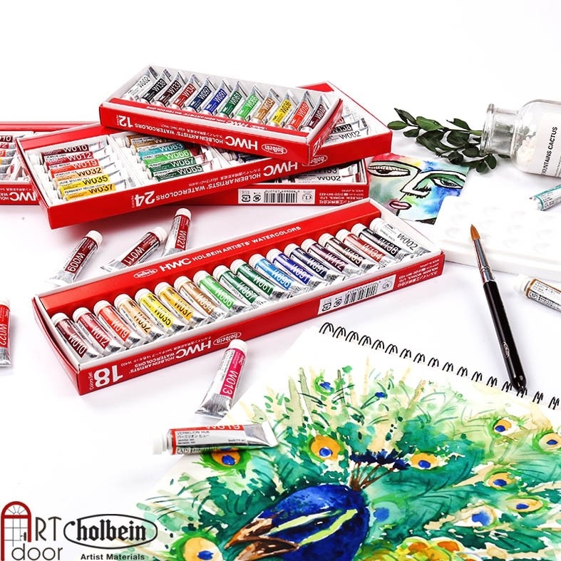 Bộ màu Nước Tuýp HOLBEIN Artist 5ml (hộp giấy) - 48 Màu