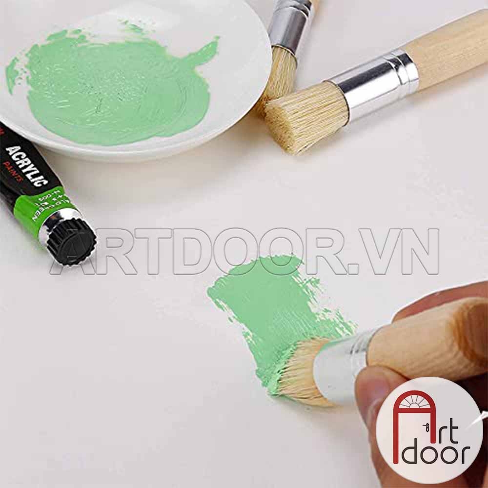 Bộ cọ vẽ đầu Dậm MONT MARTE Stencil lông Lợn cứng (3 cây) - [xả kho]