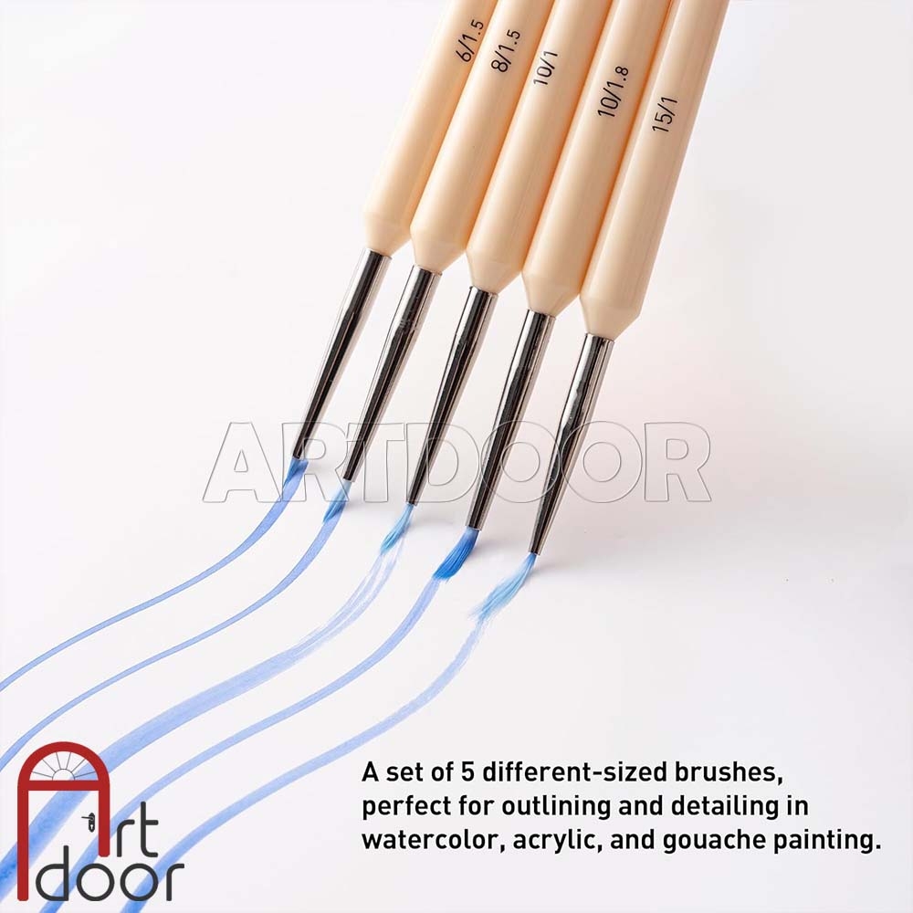 Bộ cọ vẽ đầu tỉa Gouache MIYA HIMI Yellow (5 cây)