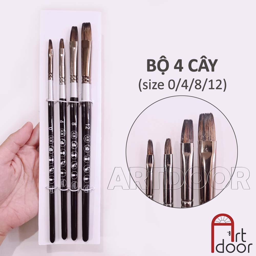 Bộ cọ vẽ màu nước SUNWAY Basic lông Sóc Mix