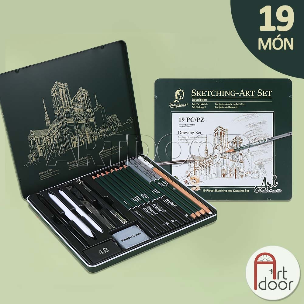 Bộ dụng cụ vẽ chì KOH/ FABER/ STAEDTLER/ GIORGIONE truyền thần chuyên nghiệp