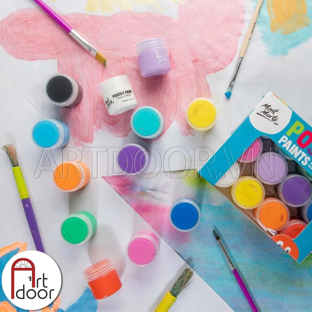 Bộ màu Poster Paints MONT MARTE Hũ (20ml) - [xả kho]