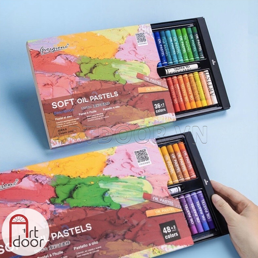 Bộ màu vẽ Sáp Dầu GIORGIONE Soft Oil Pastel mềm đắp nổi (hộp giấy)