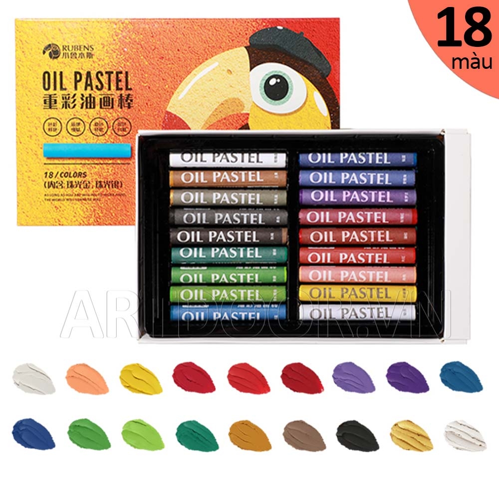 Bộ màu vẽ Sáp Dầu PAUL RUBENS Oil Pastel đắp nổi bìa Vẹt (hộp giấy) - [xả kho]