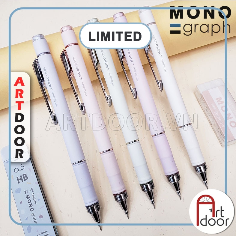 Bút chì kim bấm TOMBOW Limited đủ các dòng (đầu 05mm) dòng Mono Graph lắc đầy ngòi