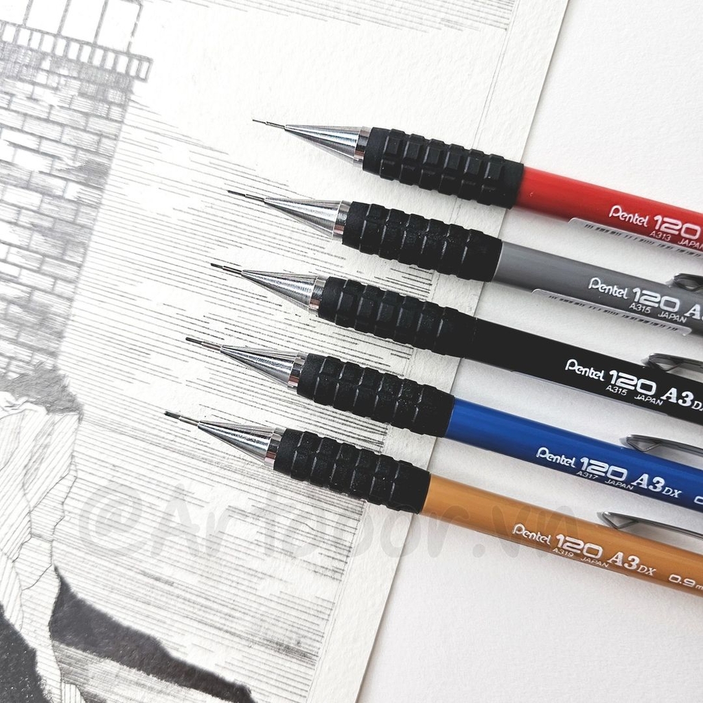 Bút chì kim bấm PENTEL vẽ Kỹ Thuật chính hãng A31 (đủ size)