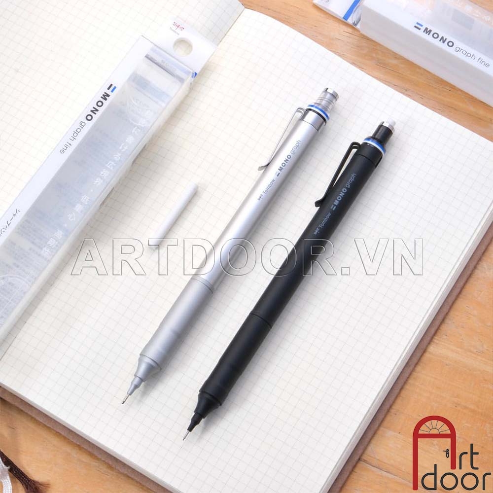 Bút chì kim bấm TOMBOW Fine Limited thân Thép (đầu 03/05mm) dòng Mono Graph bấm ra ngòi