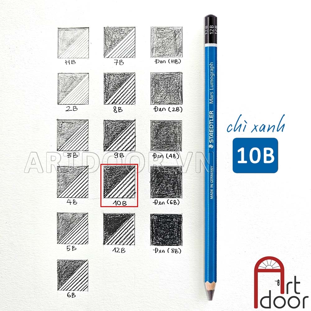 Bút chì phác thảo STAEDTLER vẽ người, đầu tượng, tĩnh vật, luyện thi hình họa