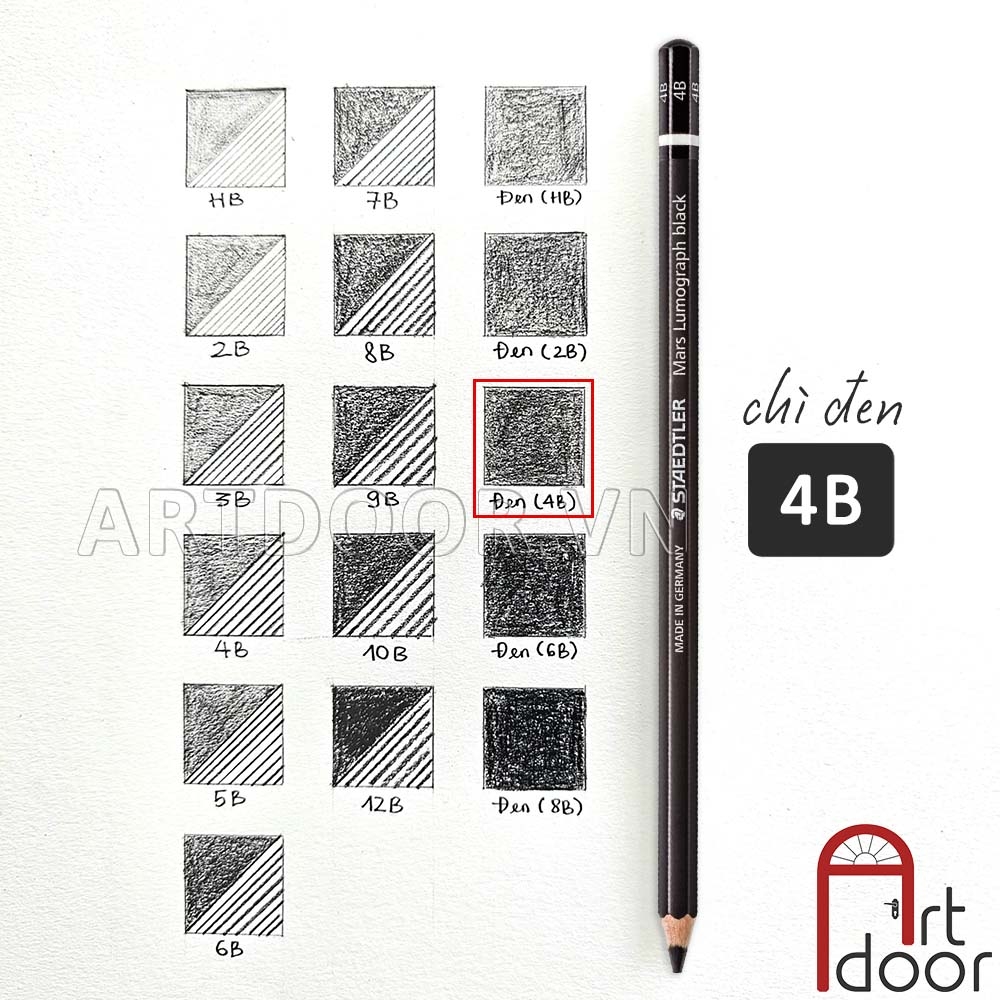 Bút chì phác thảo STAEDTLER vẽ người, đầu tượng, tĩnh vật, luyện thi hình họa