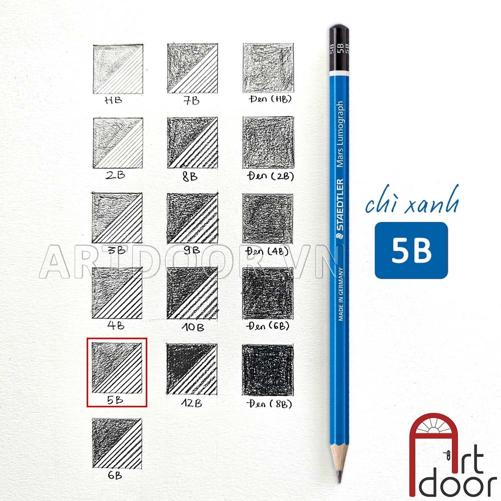Bút chì phác thảo STAEDTLER vẽ người, đầu tượng, tĩnh vật, luyện thi hình họa