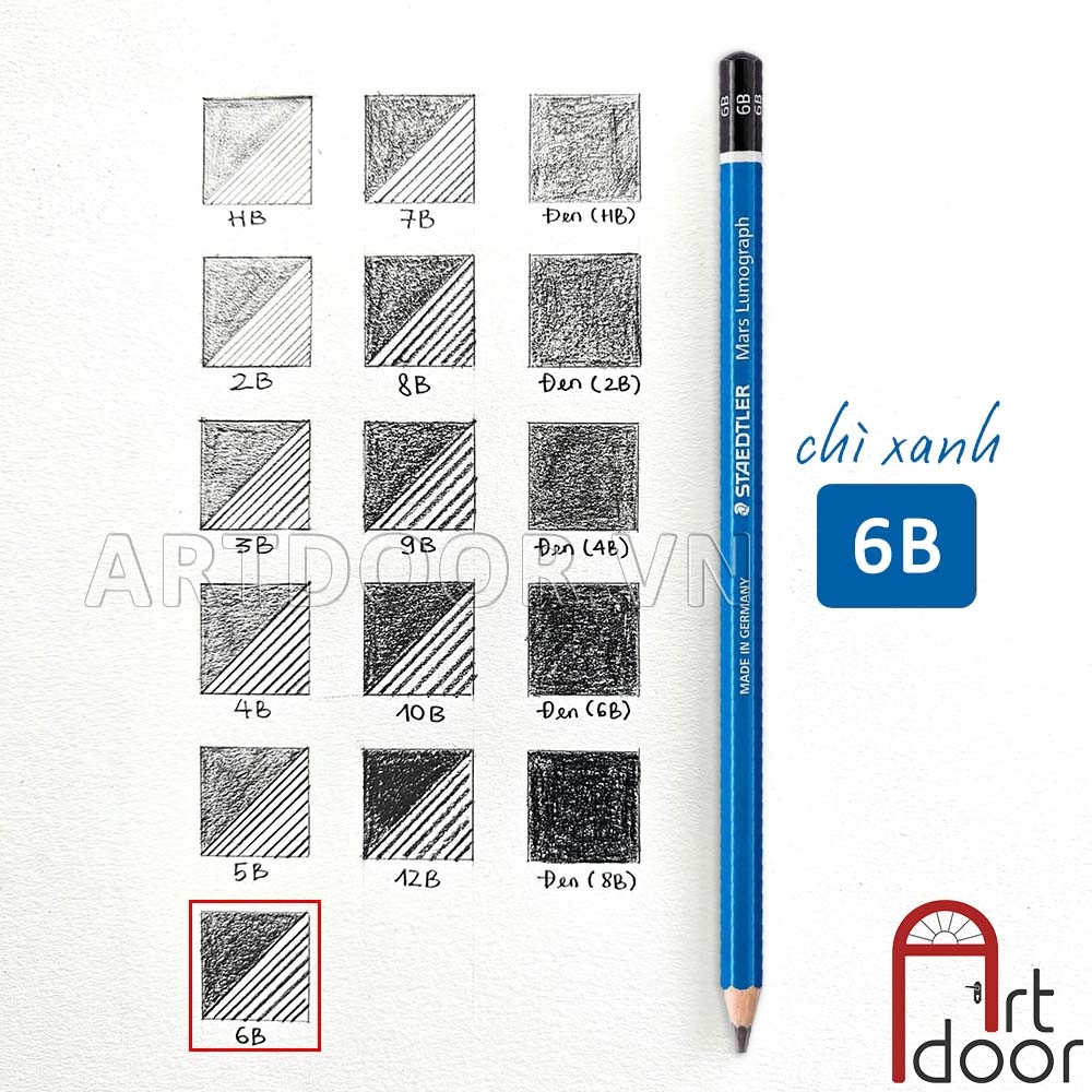 Bút chì phác thảo STAEDTLER vẽ người, đầu tượng, tĩnh vật, luyện thi hình họa