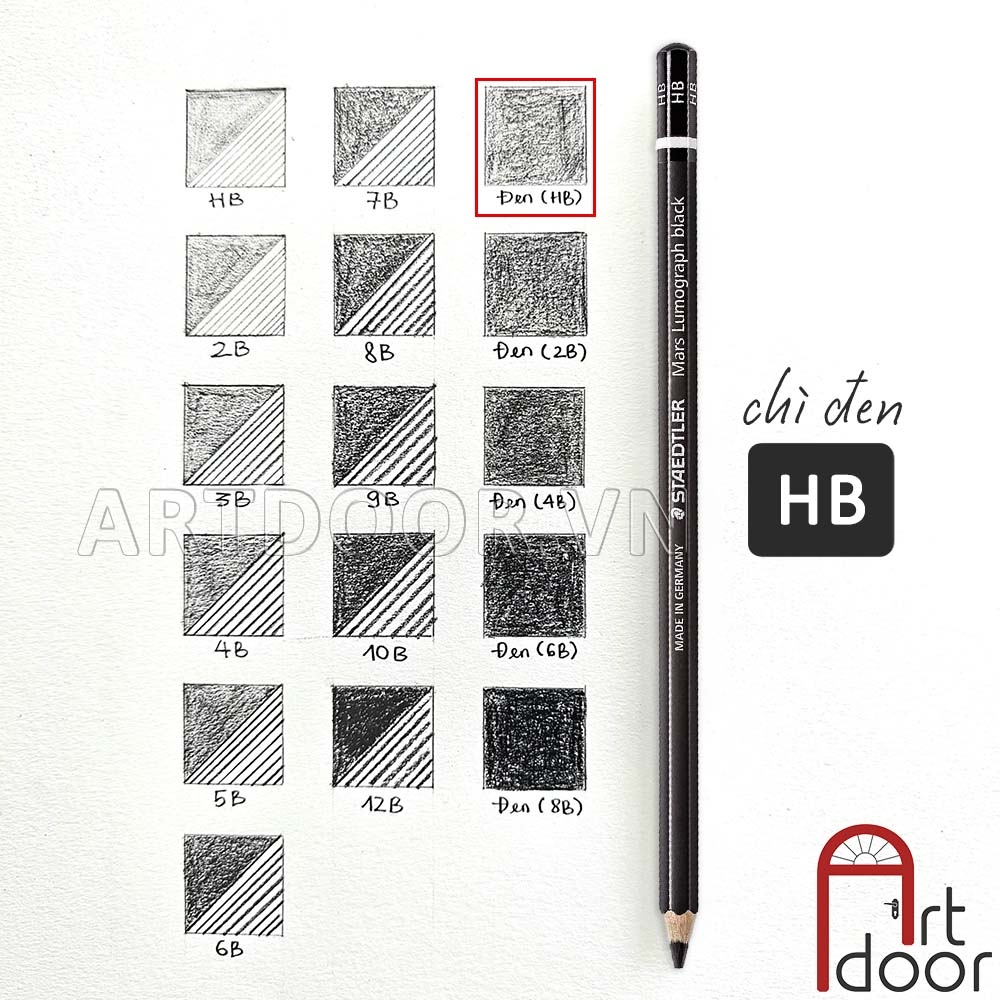 Bút chì phác thảo STAEDTLER vẽ người, đầu tượng, tĩnh vật, luyện thi hình họa