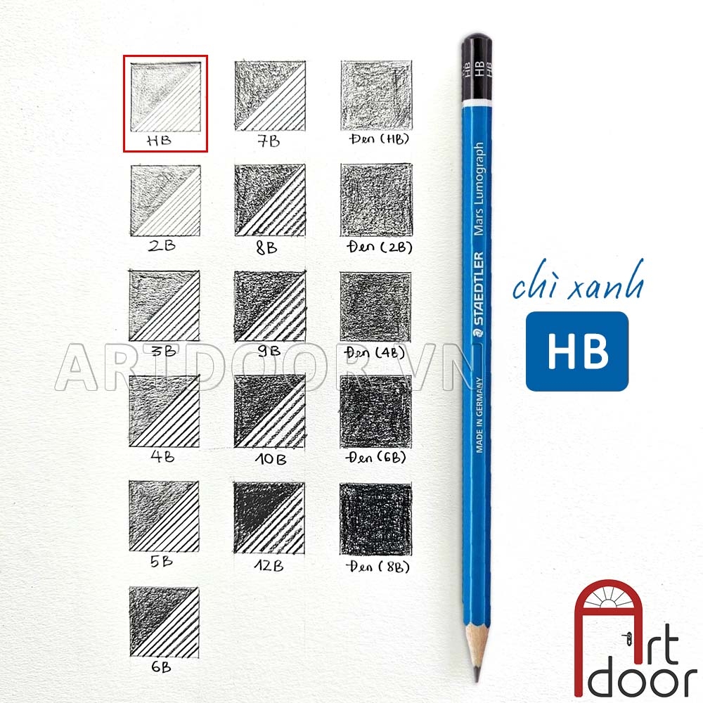 Bút chì phác thảo STAEDTLER vẽ người, đầu tượng, tĩnh vật, luyện thi hình họa