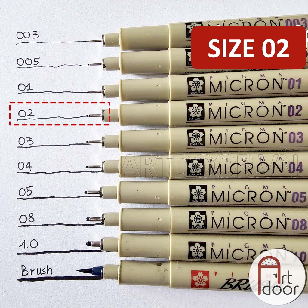 Bút line kháng nước Đen SAKURA Micron (cây lẻ)
