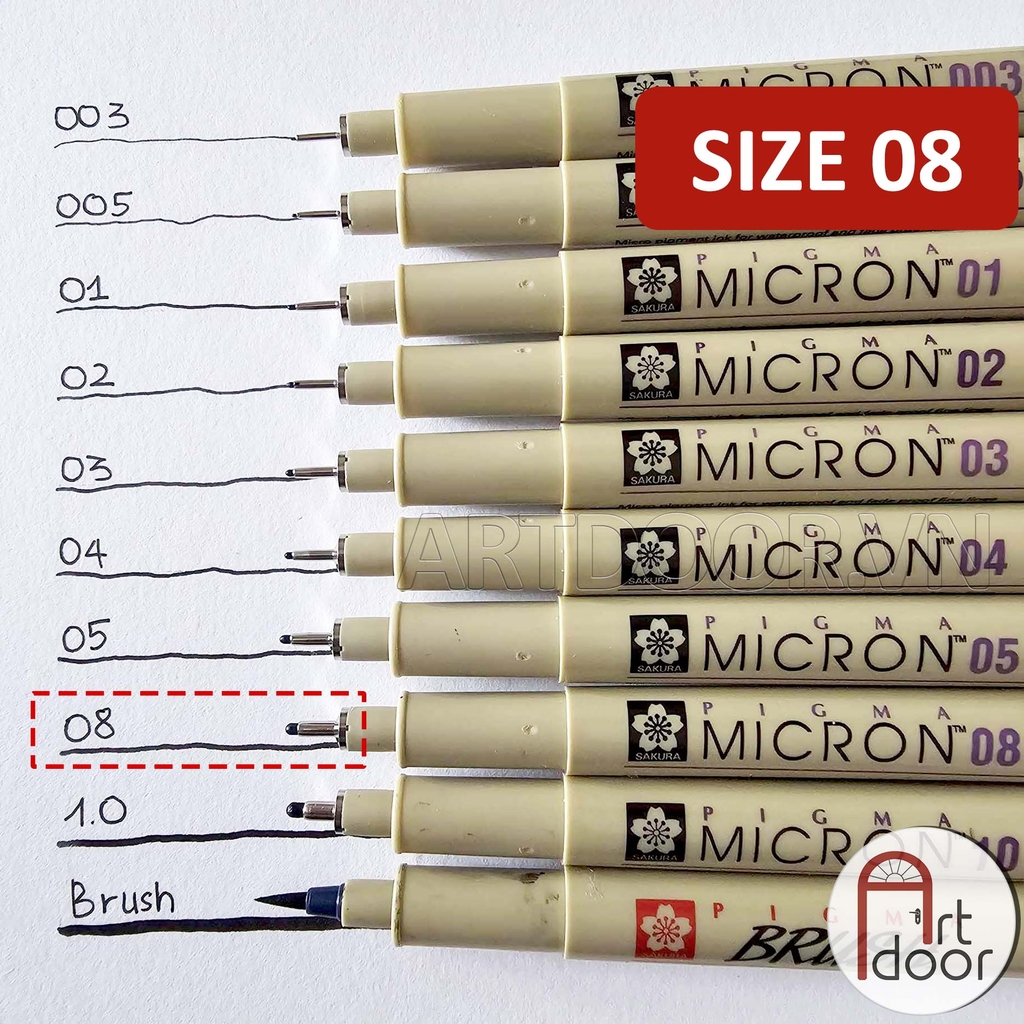 Bút line kháng nước Đen SAKURA Micron (cây lẻ)