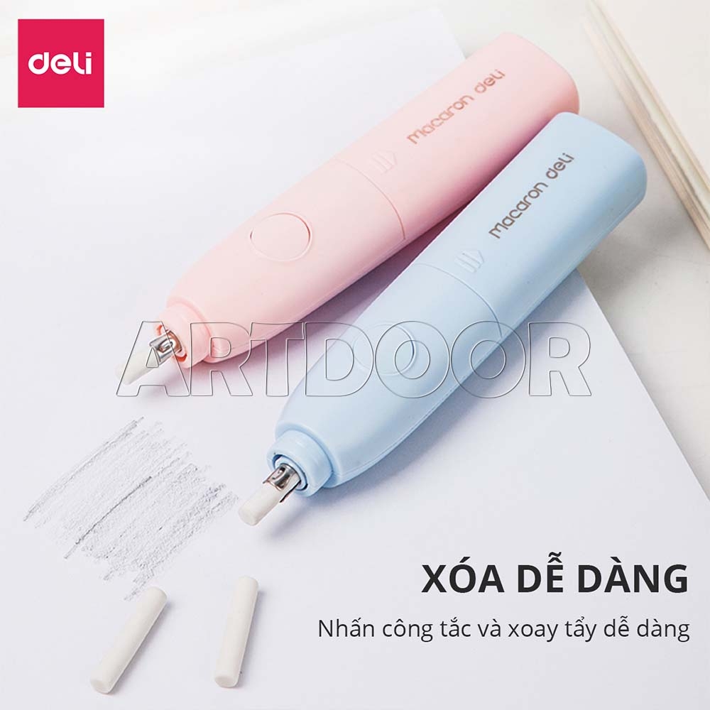 Bút gôm tẩy Điện DELI hai đầu kèm lõi thay