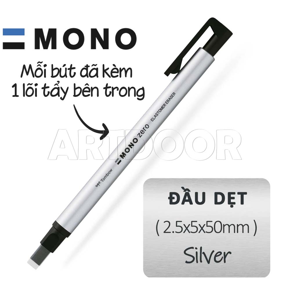Bút gôm tẩy chì TOMBOW Mono Zero (Tròn/ Dẹt) cao cấp tẩy sạch chi tiết siêu nhỏ