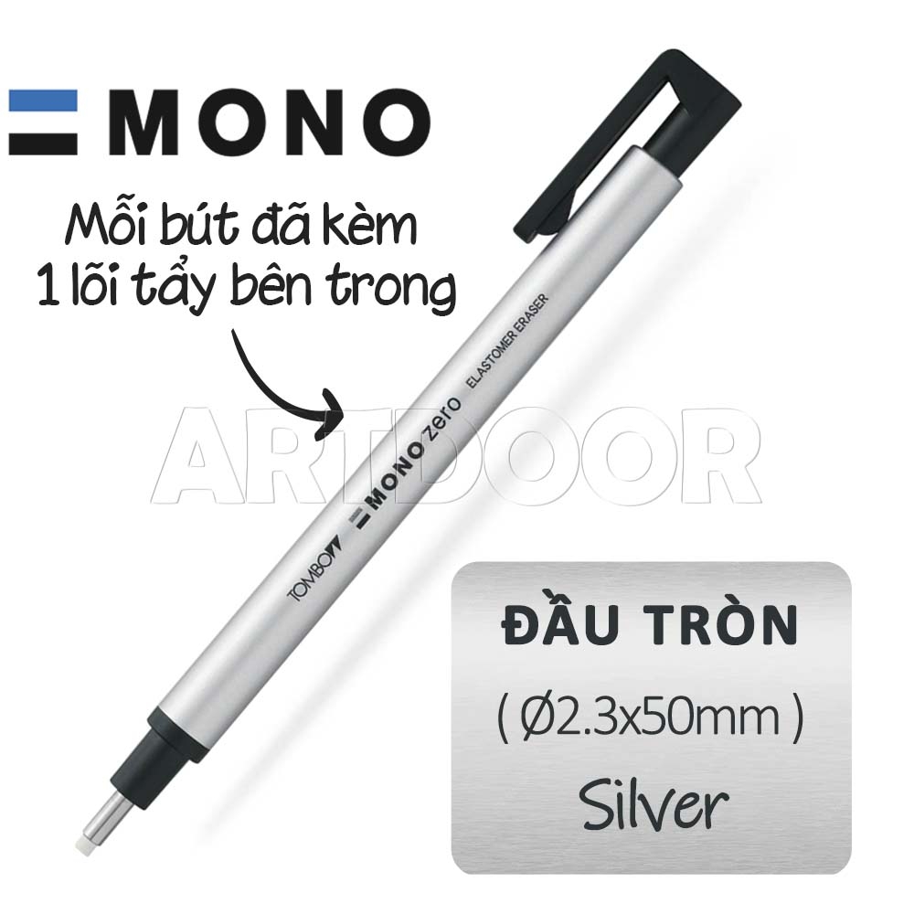 Bút gôm tẩy chì TOMBOW Mono Zero (Tròn/ Dẹt) cao cấp tẩy sạch chi tiết siêu nhỏ