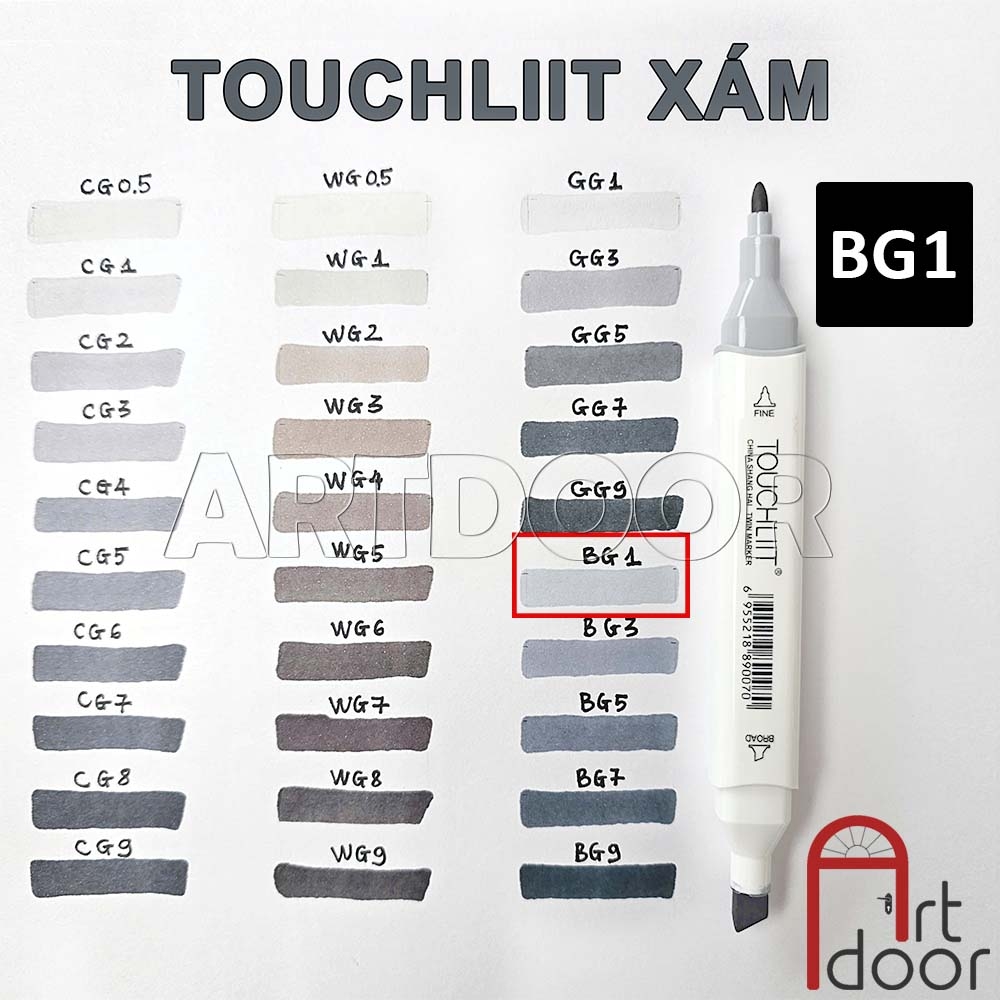 Bút marker TOUCHLIIT 6 (tông Xám) diễn họa kiến trúc, đô thị, đồ án nội thất
