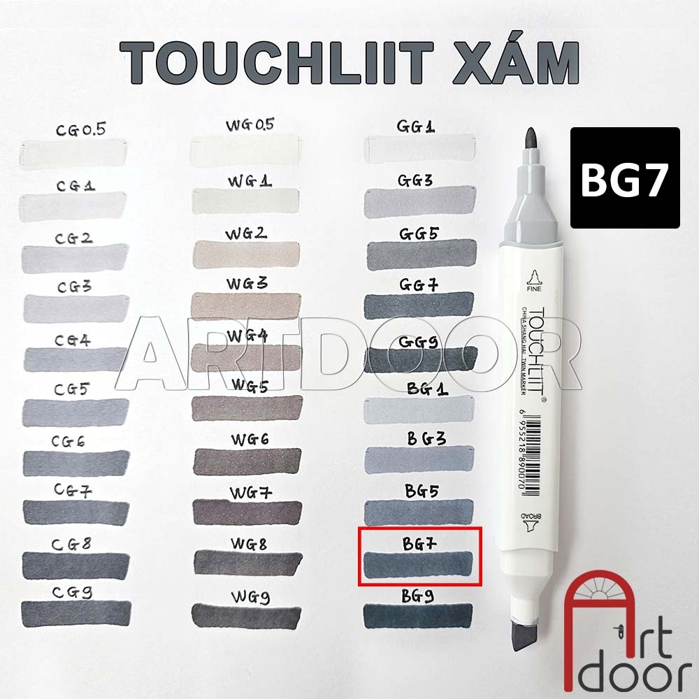 Bút marker TOUCHLIIT 6 (tông Xám) diễn họa kiến trúc, đô thị, đồ án nội thất
