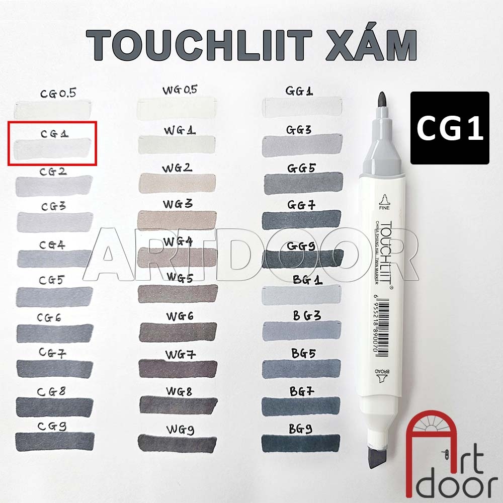 Bút marker TOUCHLIIT 6 (tông Xám) diễn họa kiến trúc, đô thị, đồ án nội thất