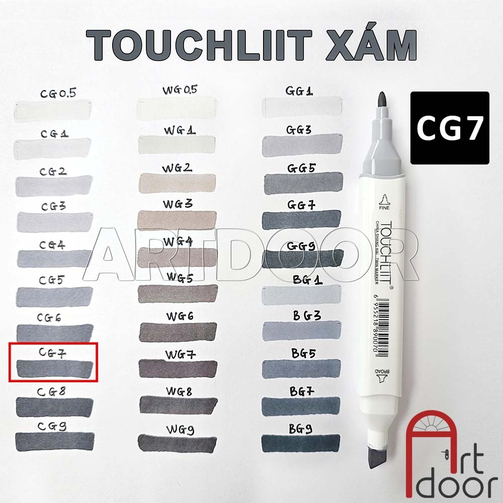 Bút marker TOUCHLIIT 6 (tông Xám) diễn họa kiến trúc, đô thị, đồ án nội thất