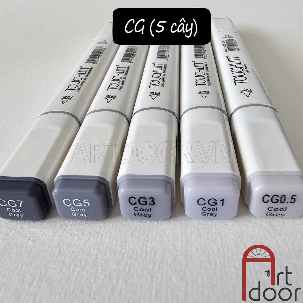 Bút marker TOUCHLIIT 6 (tông Xám) diễn họa kiến trúc, đô thị, đồ án nội thất