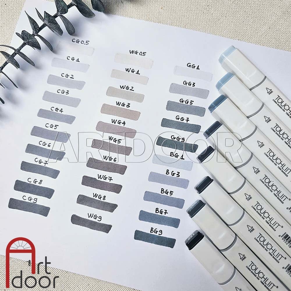 Bút marker TOUCHLIIT 6 (tông Xám) diễn họa kiến trúc, đô thị, đồ án nội thất