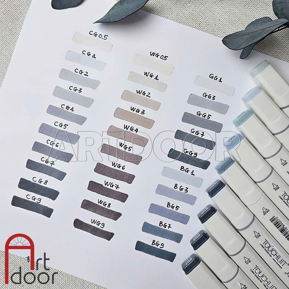 Bút marker TOUCHLIIT 6 (tông Xám) diễn họa kiến trúc, đô thị, đồ án nội thất