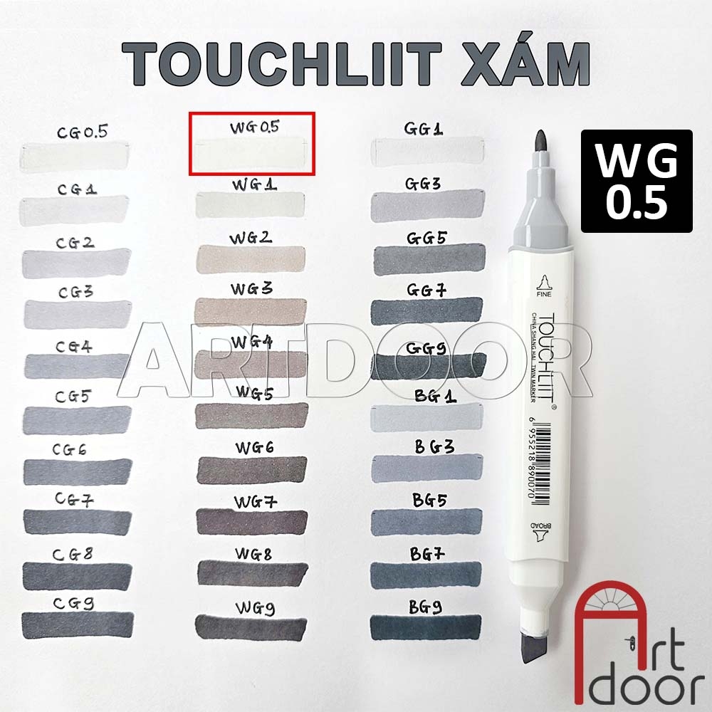 Bút marker TOUCHLIIT 6 (tông Xám) diễn họa kiến trúc, đô thị, đồ án nội thất