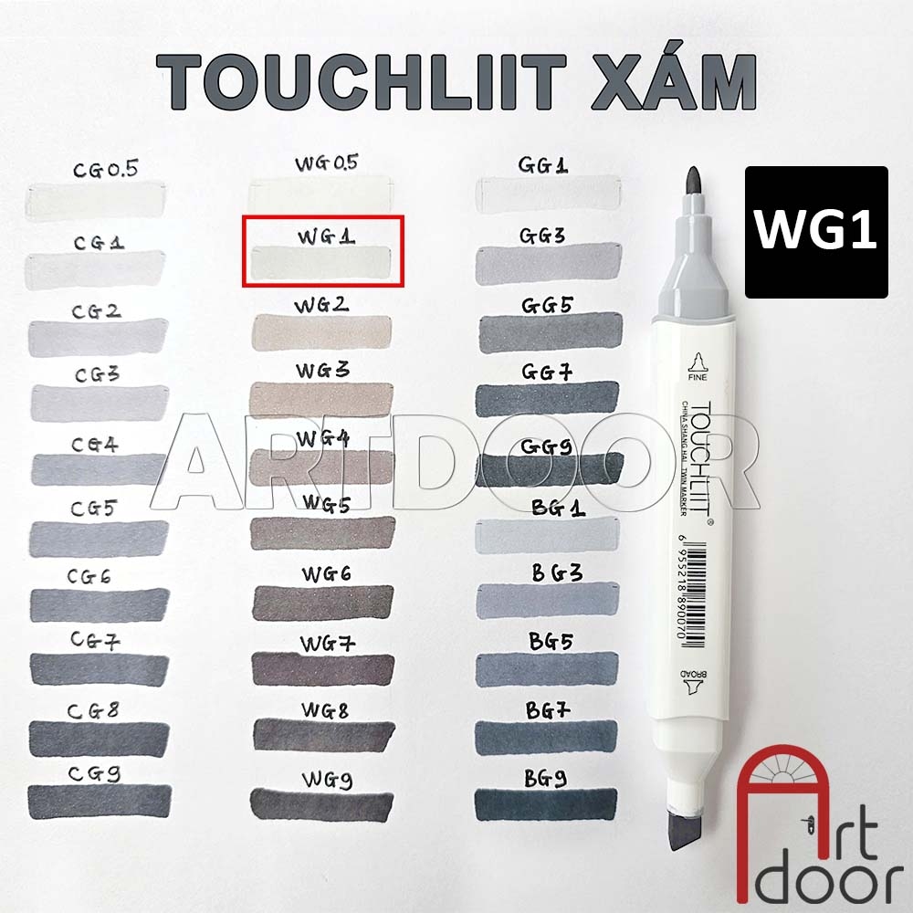 Bút marker TOUCHLIIT 6 (tông Xám) diễn họa kiến trúc, đô thị, đồ án nội thất