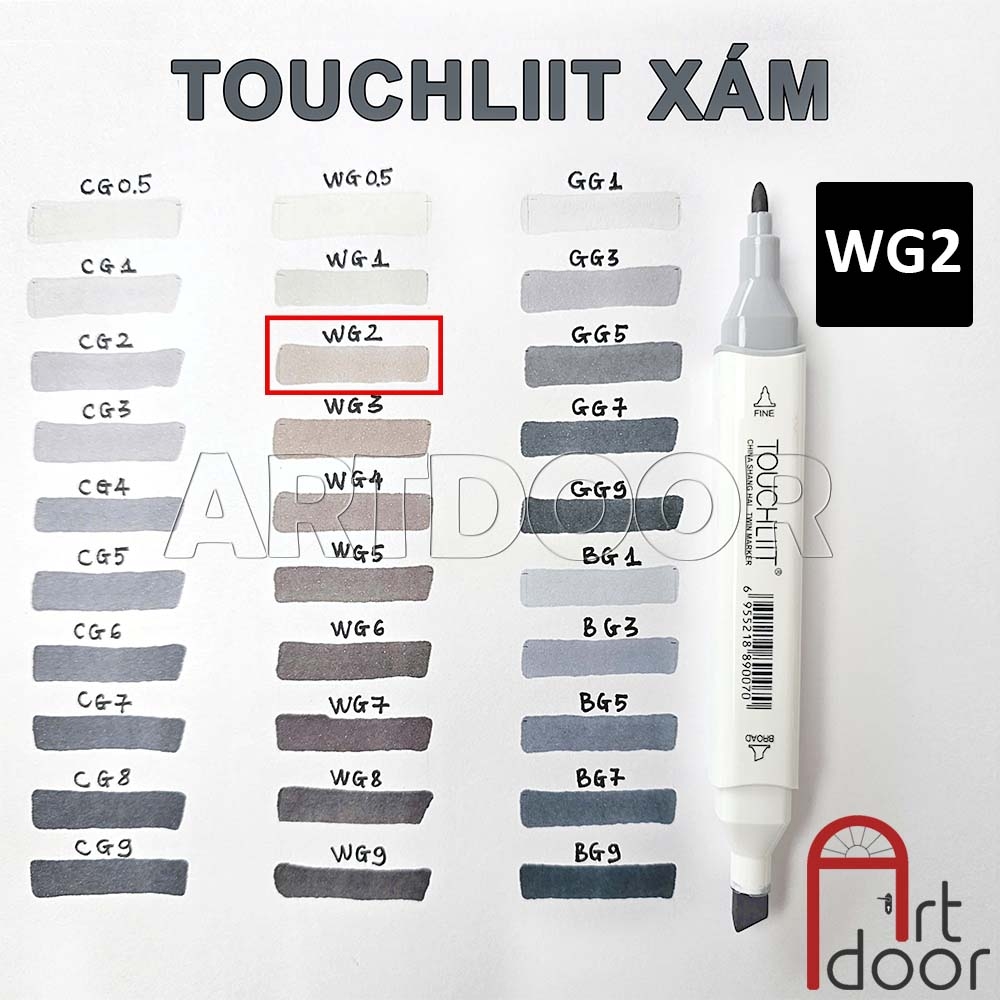 Bút marker TOUCHLIIT 6 (tông Xám) diễn họa kiến trúc, đô thị, đồ án nội thất