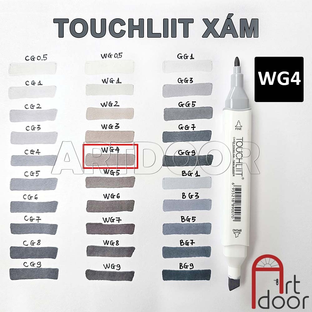 Bút marker TOUCHLIIT 6 (tông Xám) diễn họa kiến trúc, đô thị, đồ án nội thất