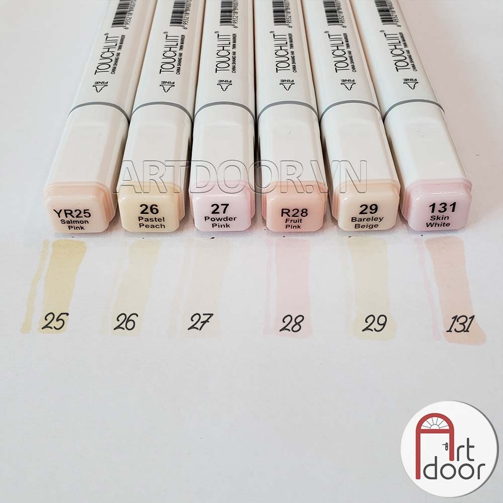 Bộ bút Marker TOUCHLIIT 6 Màu Da (hộp nhựa) vẽ da người, truyện tranh, manga, minh họa