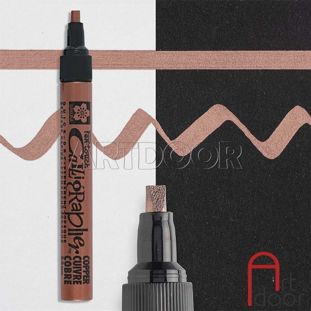 Bút màu sơn Vải, Nhựa, Kính  SAKURA Calligrapher đầu dẹt (cây lẻ) - [xả kho]