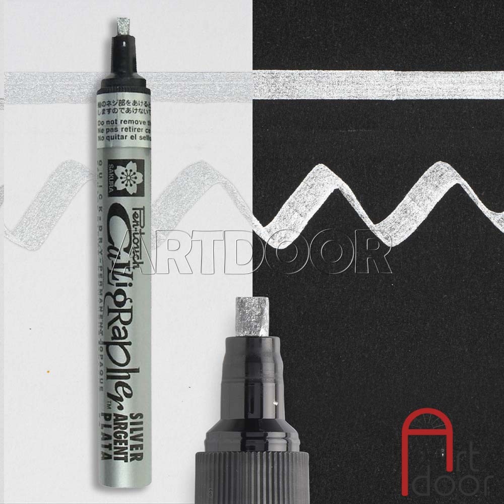 Bút màu sơn Vải, Nhựa, Kính  SAKURA Calligrapher đầu dẹt (cây lẻ) - [xả kho]