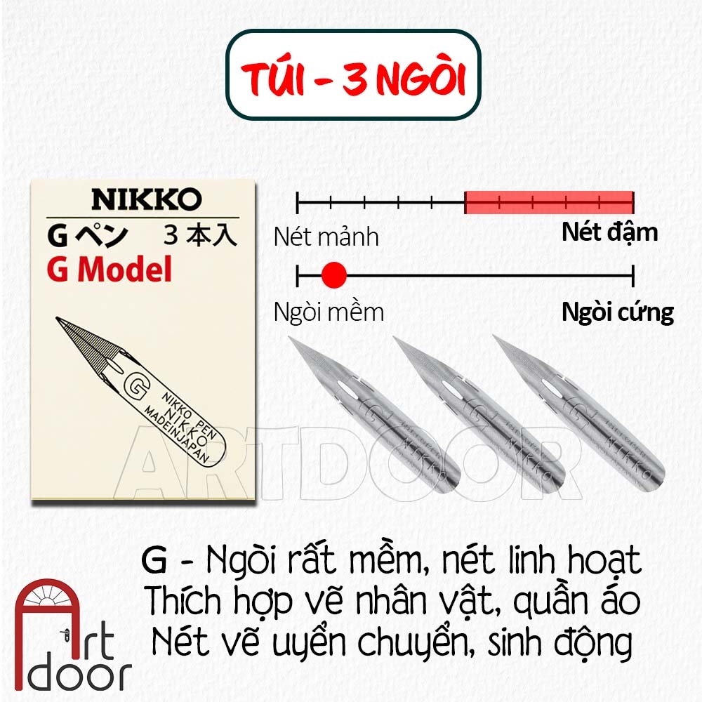 Bút sắt vẽ manga HOLBEIN Nikko cao cấp Nhật Bản, mực vẽ, giấy vẽ truyện tranh (món lẻ)
