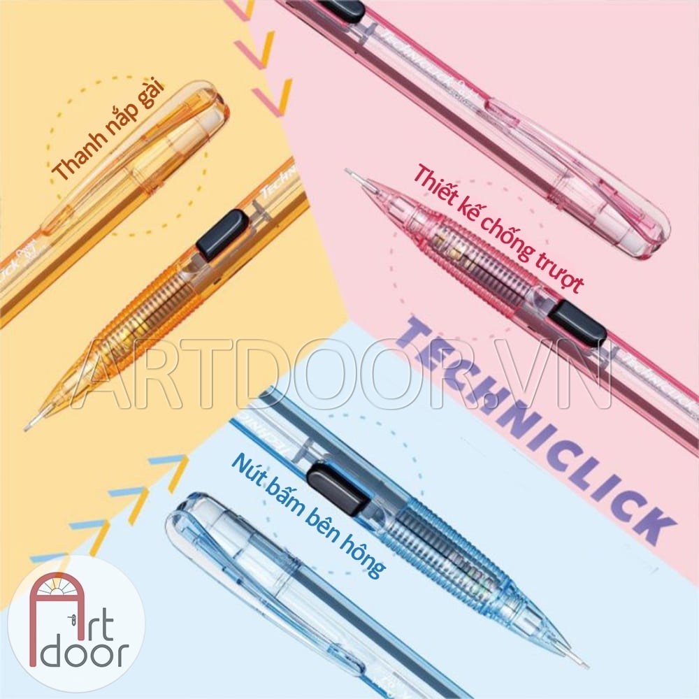 Bút chì kim bấm PENTEL Techniclick bấm cạnh chính hãng PD105 (đầu 05)