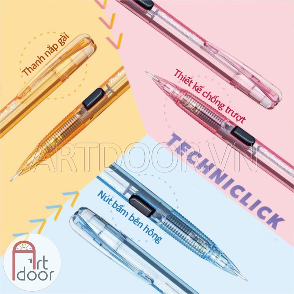 Bút chì bấm PENTEL Techniclick bấm cạnh chính hãng PD105 (đầu 05)