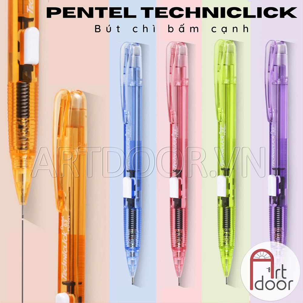 Bút chì kim bấm PENTEL Techniclick bấm cạnh chính hãng PD105 (đầu 05)