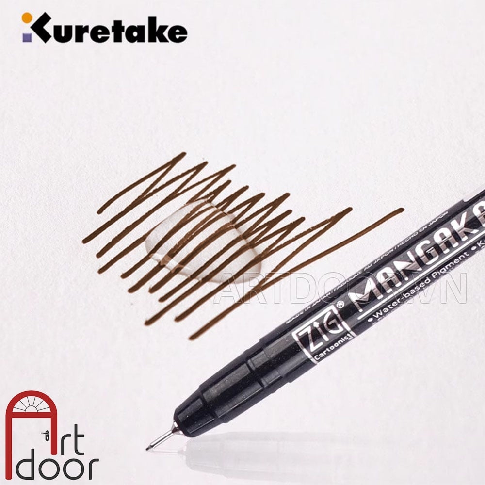 Bút line kháng nước Nâu KURETAKE Zig (cây lẻ) - [xả kho]
