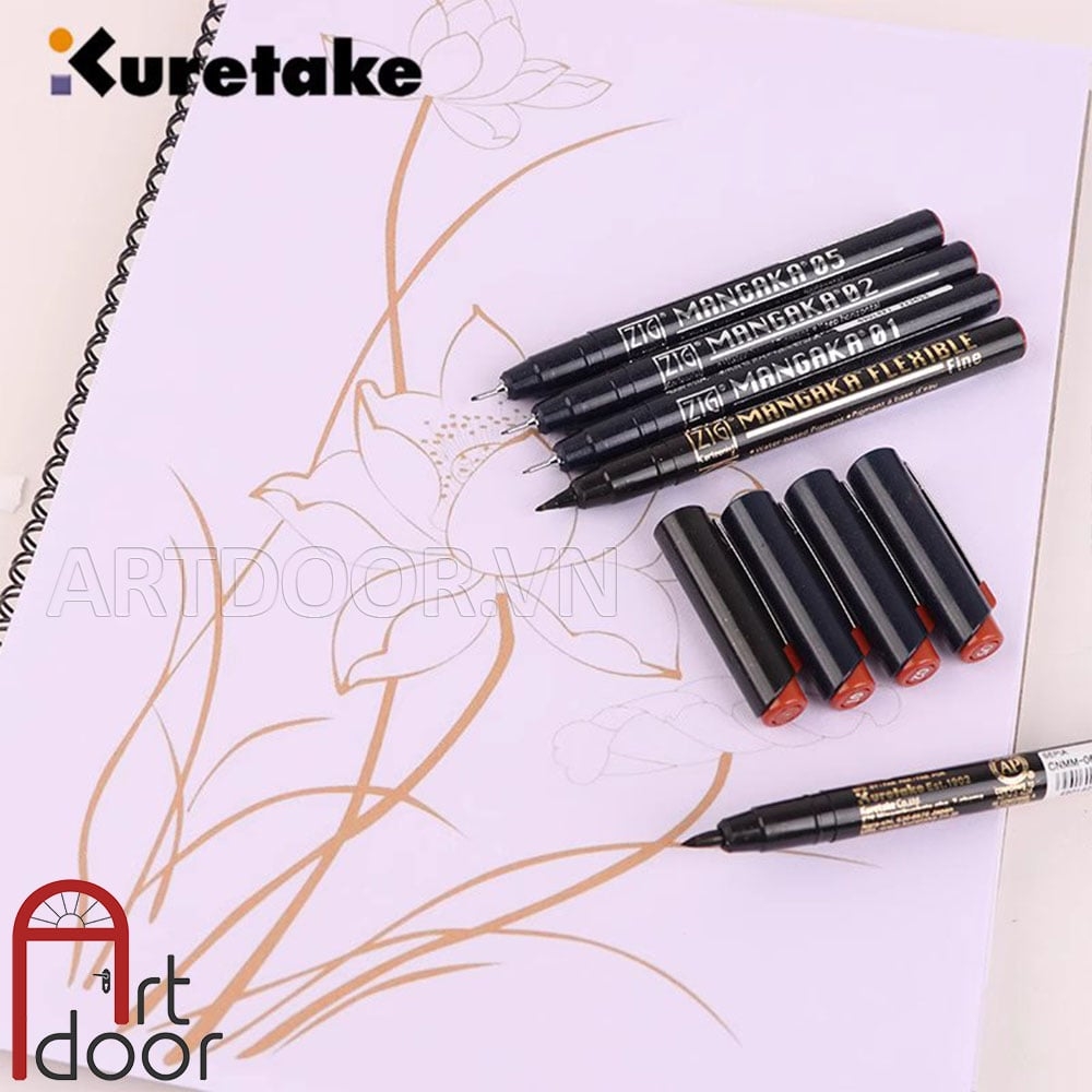 Bút line kháng nước Nâu KURETAKE Zig (cây lẻ) - [xả kho]