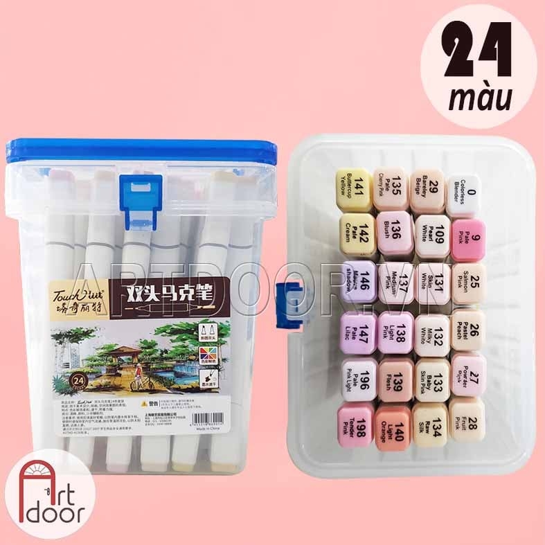 Bộ bút Marker TOUCHLIIT hai đầu màu Da (hộp nhựa)