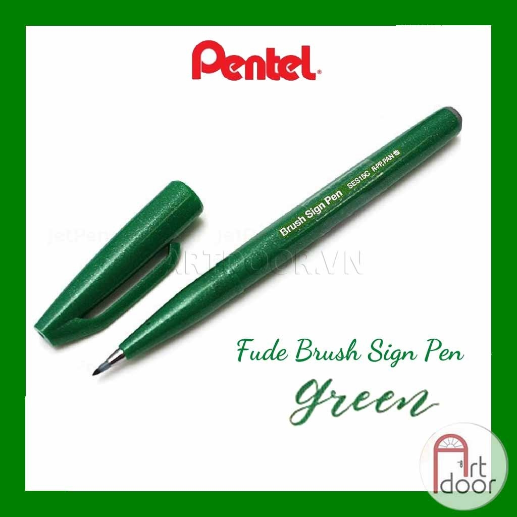 Bút màu viết thư pháp PENTEL Fude Touch (cây lẻ) - [xả kho]